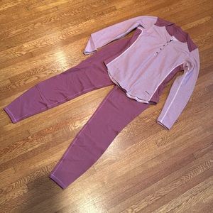Patagonia capilene base layer set. Women’s size medium.  Dusty pink